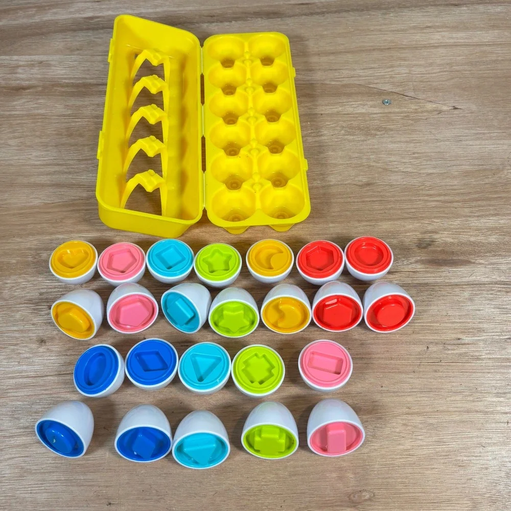 Hauck USA Inc Matching Eggs Educational Shape Sorter Toy 12pc Yellow Carton